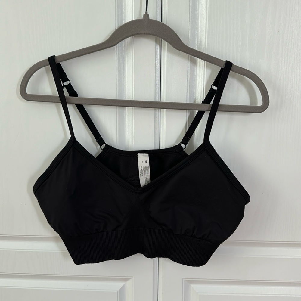 Lululemon black jog bra, size 12